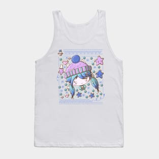 Cute festive snow flake bubble head cutie Tank Top